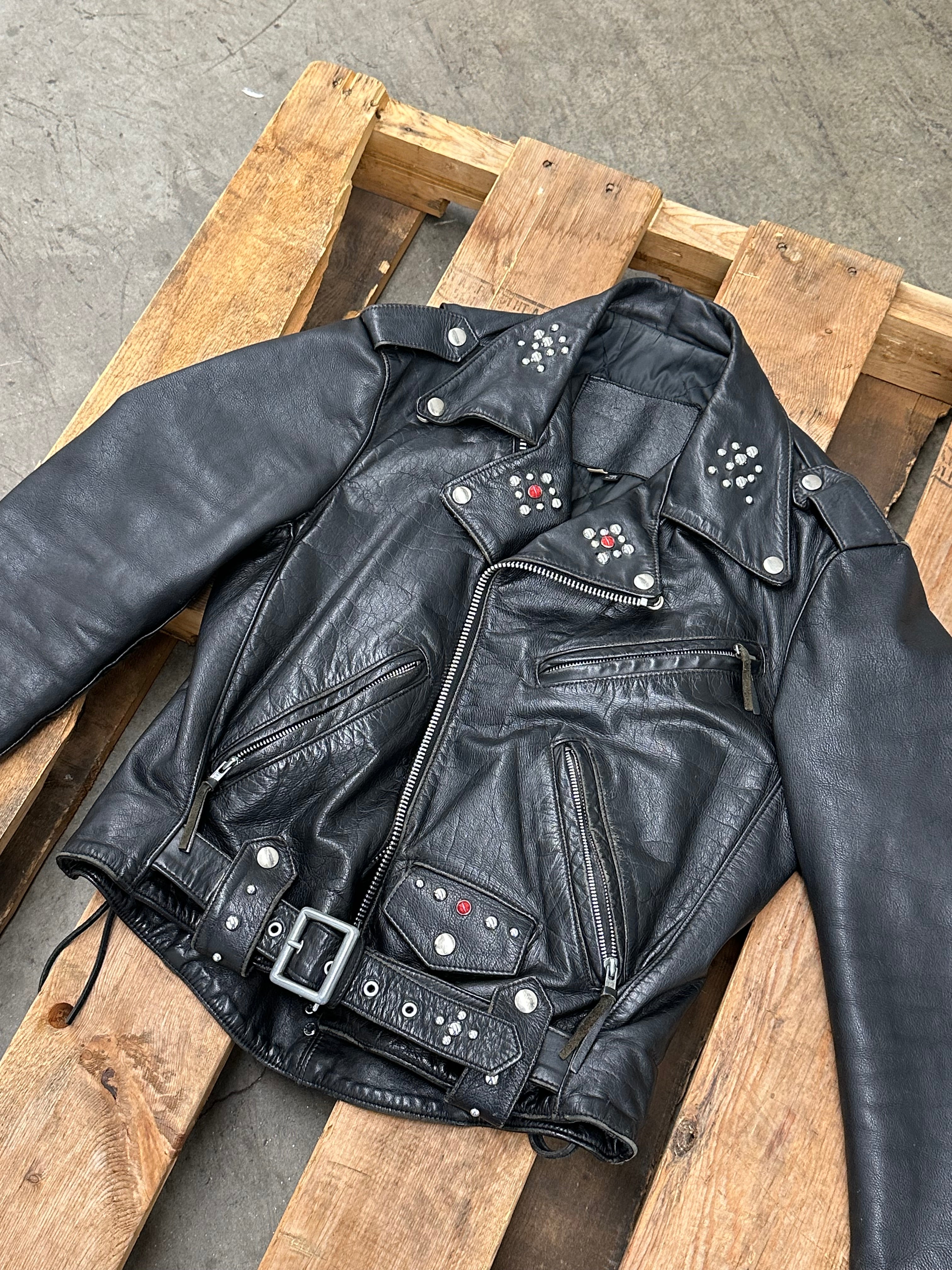 80s LEATHER RIDER JACKET | COWHIDE